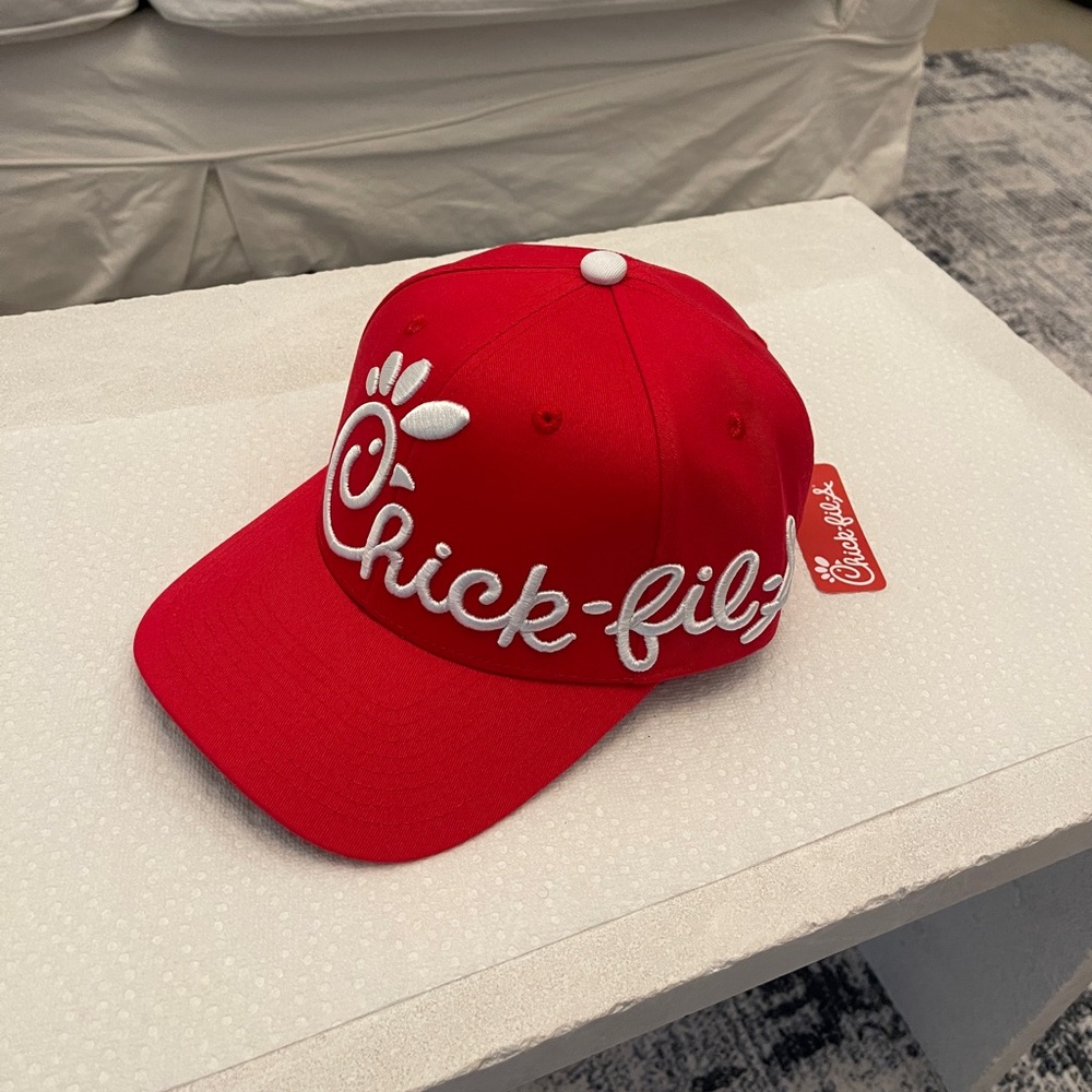 Chick-fil-A red and white embroidered hat cap snapback brand new with tags